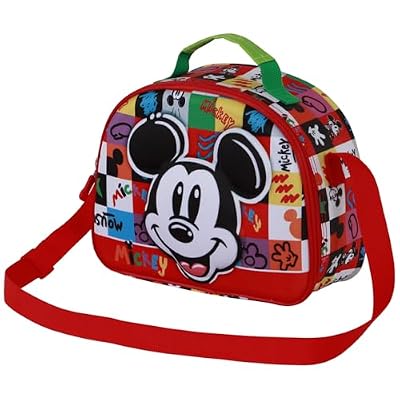 Disney Topolino Mood-Borsa Porta Merenda 3D, Multicolore, 26 x 20 cm