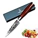 YARENH Couteau Cuisine - Couteaux à éplucher 9cm - Couteau à Lame en Acier de Damas de Japonais & Manche en Bois Dalbergia,Couteau de Cuisines Professionnel HTT-Série