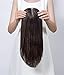 Uniwigs Remy Human Hair Mono Hairpiece, Closure, Hand Made Tied Top Hair Piece, Straight 16 Inches for Hair Loss (G-2 Dark brown)