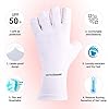 MelodySusie-Protection-UV-Glove-for-Nail-Lamp-Professional-UPF50-Gel-Manicure-Gloves-Nail-Art-Skin-Care-Fingerless-Anti-UV-Sun-Glove-Protect-Hands-from-UV-HarmWhite MelodySusie Protection UV Glove for Nail Lamp, Professional UPF50+ Gel Manicure Gloves, Nail Art Skin Care Fingerless Anti UV Sun Glove Protect Hands from UV Harm(White)