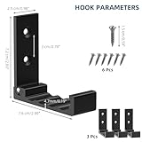 HotoPink 3 Pcs Folding Wall Hook, 90° Foldable Black Hooks for Hanging Jackets Coat & Bag & Backpack & Hat Kitchen Bathroom Black - Image 2