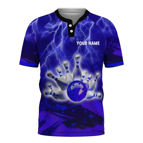 Personalized 3D Bowling Shirt Unisex Custom Name Bowling Jersey Design Your Own Bowling Uniform for Men Women (US, Alpha, One Size, Regular, Regular, Color04)