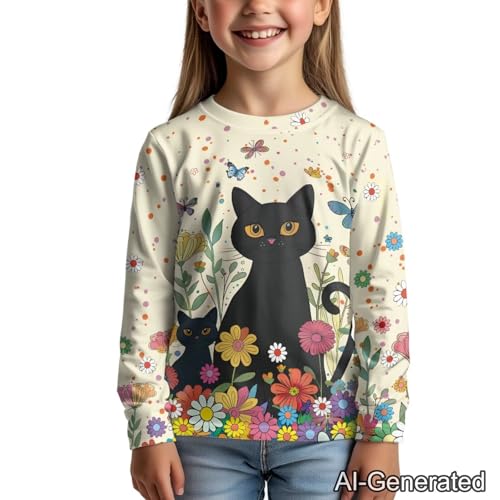Image of Renewold Boys Girls Tees Kids T-Shirt Long Sleeve Crewneck T Shirts Casual Athletic Tops Clothing for Home School Travel