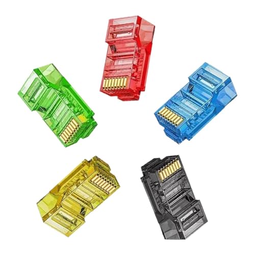 Connecteur RJ45 CAT6 lot de 50 fiches à sertir multicolores pour câble Ethernet