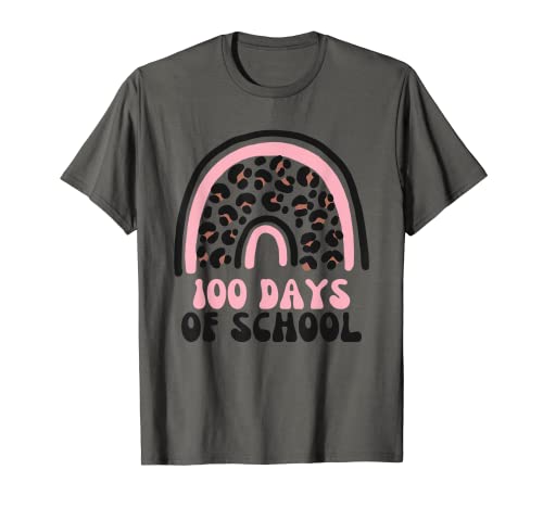 100 días de escuela profesor arcoíris leopardo boho Camiseta