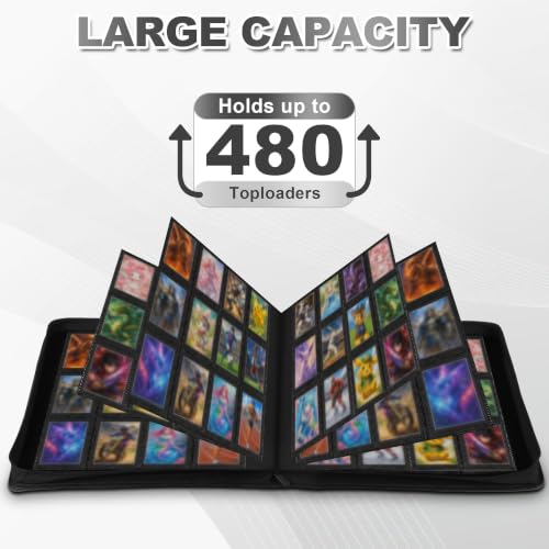 Image of Top Loader Binder 12 Pocket, Holds 480 Toploaders, 100 Toploaders INCLUDED
