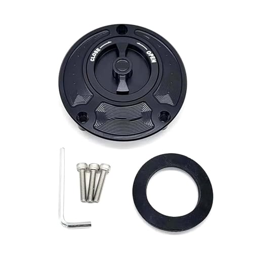 Image of Compatible With YAMAHA MT09 MT-07/Tracer MT-09 SP MT10 MT03 FZ09 FZ07 Keyless Motorcycle Fuel Gas Tank Cap Cover(Black)