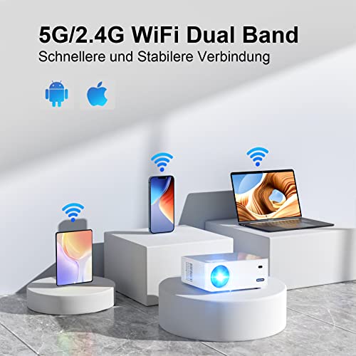 Visulapex S1 Beamer, 5G wifi, 1080p Full HD-beamer, 15000 lumen projector, lcd-scherm van 220 inch, thuisbioscoop, outdoor, compatibel met tv-stick/X-box/DVD/laptop/smartphone kleine beamer - Image 5