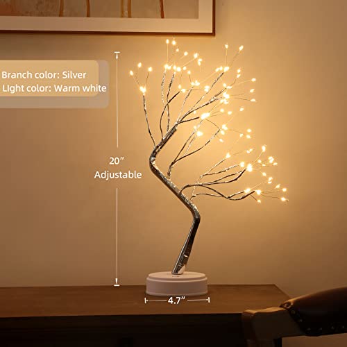 Tosta Tree Lamp Warm White 108 Led Diy Tabletop Fairy Light Decorative Shimmer Sparkly Desk Lamp Bonsai Artificial Trees Branches For Home Room Decor Wedding,Christmas Gift #TOP3