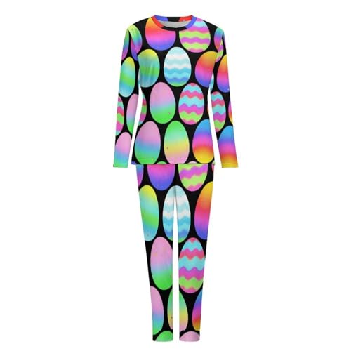 Image of Womens Pajamas Sets 2 Piece Long Sleeve Lounge Set Loose Pants Pj Sets Loungewear with Pockets
