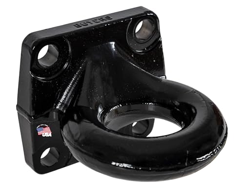 Buyers Products BDB1394 3 Inch Heavy-Duty Forged 4 Bolt Mount Drawbar, 100,000lb MGTW, Black Powdercoat, Pintle Hitch Lunette Ring for Truck & Trailer Towing