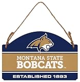 Montana State Bobcats Flat Wood Sign with Hanging String – Officially Licensed Collegiate Product
