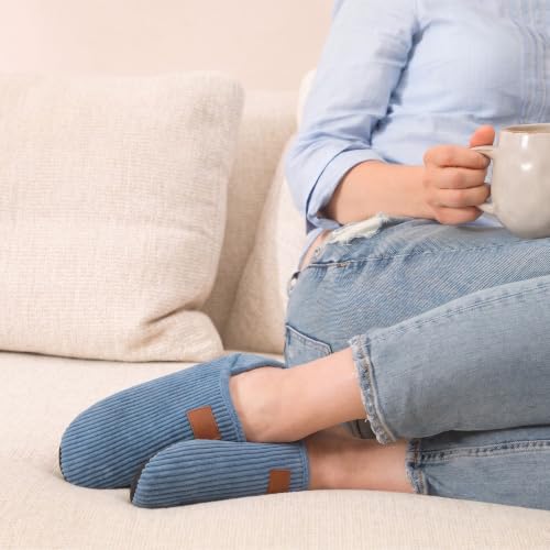 Image of Fires Womens Mens Slippers with Rubber Sole Soft-Lightweight House Slipper Socks Around House Shoes Non Slip Indoor /Outdoor