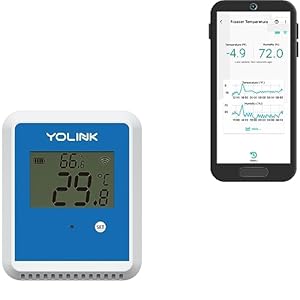 YoLink X3 Outdoor Temperature and Humidity Sensor with Data Logger, Thermometer, 1/4 Mile Range, 5+ Years Battery Life, Emails, Text, App Alerts, Alexa, IFTTT. Hub Required!