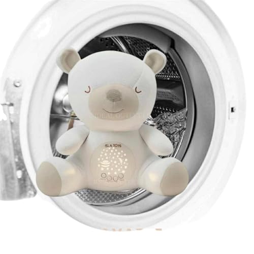 LYNDAY Veilleuse Coranique Bébé Peluche – Doudou Apaisant avec Détecteur de Pleurs, Veilleuse Projection Étoiles, Récitations Coraniques, Aide Sommeil Bébé, Cadeau Naissance Doudou Blanc