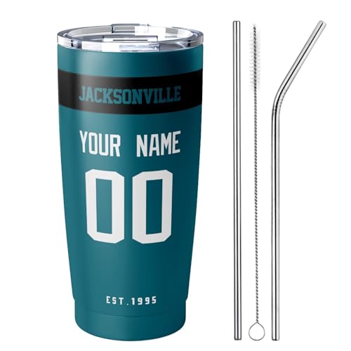 Image of ANTKING Jacksonville Tumbler 20 oz Travel Coffee Cup Custom Name Number for Men Women Boy Gifts