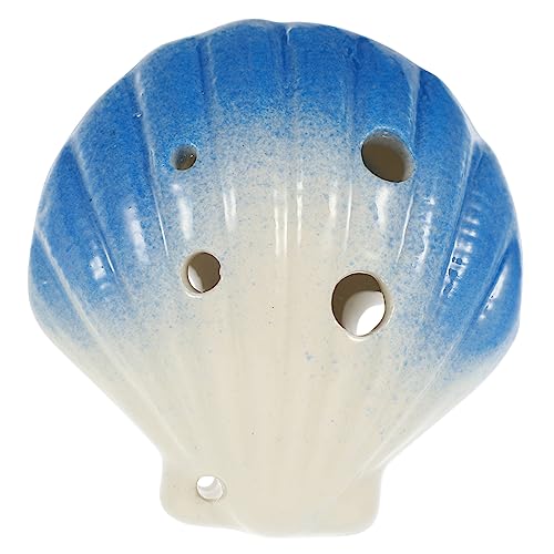 LIFKOME 6Holes Shell Shaped Ocarina Instrument Portable Ceramic Ocarina for Beginners Unique Cartoon Design Present for Music Lovers Beautiful Sound
