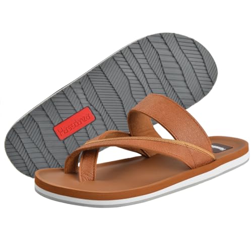 Harssidanzar Flip Flops For Mens,Classical Thong Footbed Sandals Lightweight Beach Sandals KM236US