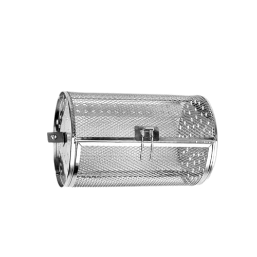 BESPORTBLE Stainless Steel Rotisserie Grill Drum Roaster Rack for Bbq Rotisserie Oven Parts 8 Inch Cooking Rack Easy to Use Durable Perfect for Beans Nuts