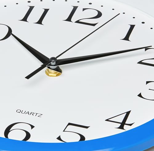 image for Bernhard Products Blue Wall Clock Silent Non-Ticking 12 Inch Quality Q