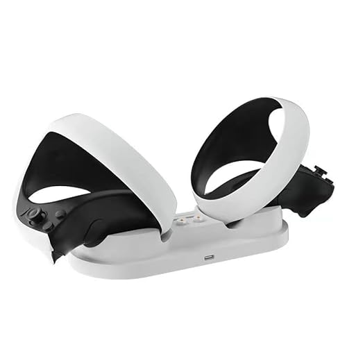 Psvr 2 Controller Charging Station, Ps Vr2 Sense Charging Dock, Charging Stand For Ps5 Vr2 Accessories With 4 Magnetic Adapters, Led Indicator And Type-C Cable - White #TOP4