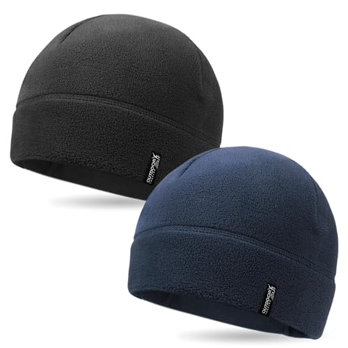 OUTDOOR SHAPING 2 Pack Tactical Fleece Cap Winter Warm Beanie Military Army Watch Cap Gift for Men...