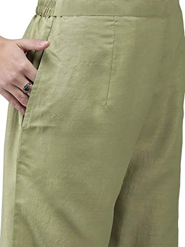 Image of INDO ERA Women's Polyester Solid Straight Kurta Palazzo With Dupatta Set(IE26KH9PK1836)