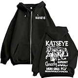 FAEWARE Katseye Sudadera con Cremallera Hoodie Tour Merch Chaqueta con Cremallera De Moda para Hombre Y Mujer Sudadera Hip Hop En Tallas Grandes Ropa Deportiva Retro De Calle XS~4XL-Black&A||x_s