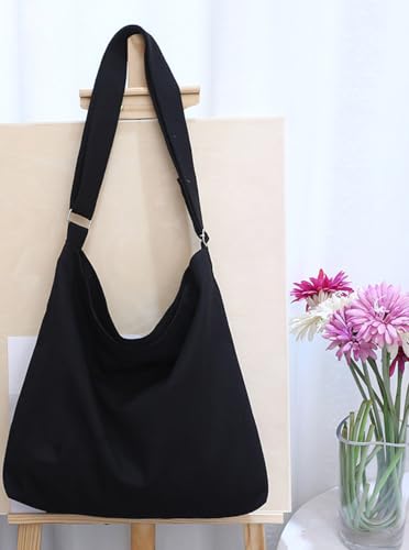 Bolso grande de lona para mujer tipo Hobo Tote miniatura 2
