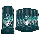Sure Antiperspirant Deodorant Stick Sensitive 72H Nonstop Sweat and Odour Protection Roll On with Citrusy, Spicy and Woody Scent Deodorant for Men, 50ml Pack of 6