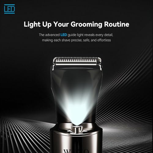 Image of Back Shaver for Men, 4-in-1 LED Display Electric Groin Hair Trimmer | Type-C, Safety Lock, IPX7 Wet /Dry Clippers, Rechargeable with Long Handle, MultiFunctional Back Trimmer for Men,(Cool Silver)