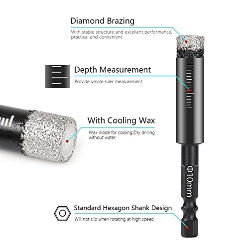 Brocas de diamante hexagonal set 5 piezas para cerámica miniatura 3