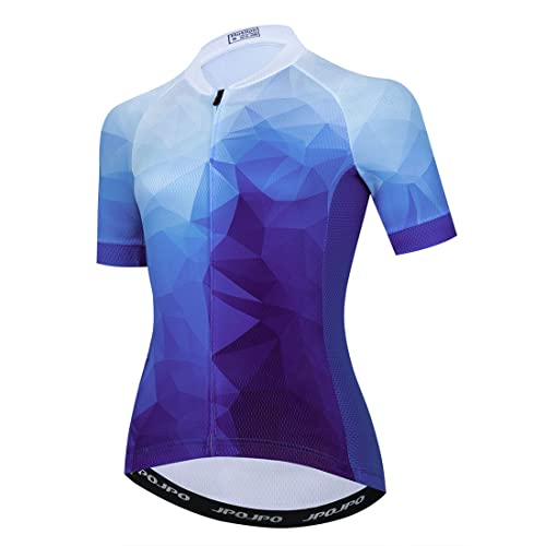 Blue Mountain Bike Jersey Women Short Sleeve Womens Cycling Jersey Cycle Shirt Biking Top