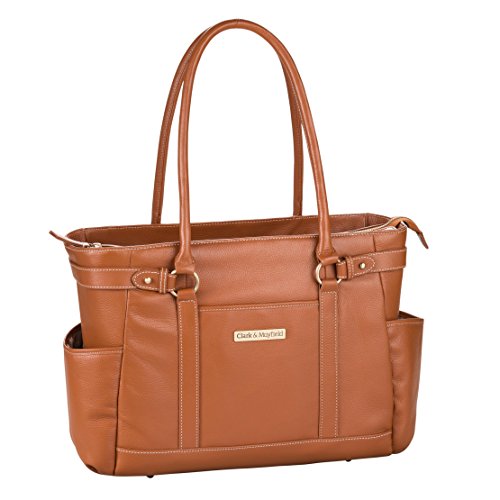 Clark & Mayfield Hawthorne Leather Laptop Handbag 17.3" (Camel)