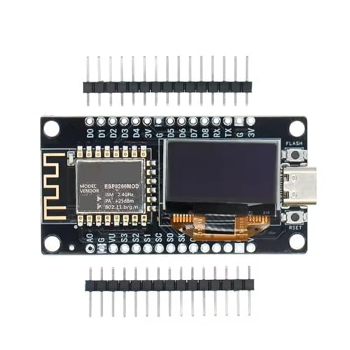 ESP8266 NodeMCU ���W���[���A0.96 �C���` OLED �f�B�X�v���C�t�� ESP-12F �J���{�[�h IoT �L�b�g�p�}�C�N���R���g���[���[(Type-C)