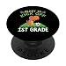 Back To School Dinosaur Ready To Kick Off 1st Grade Soccer PopSockets Swappable PopGrip