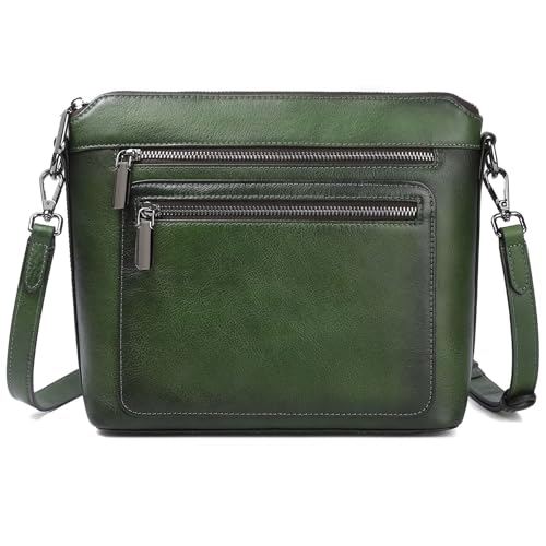 Image of COOLCY Genuine Leather Crossbody Bags for Women Purses and Handbags for Ladies with Multiple Pockets Shoulder Satchel Bag