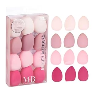 12pc Beauty Blenders Value Pack – Assorted Cosmetic Makeup Sponge Beauty Blender Set For Foundation, Blush, Concealer, Eyeshadow, Contour & Highlighter Pastel