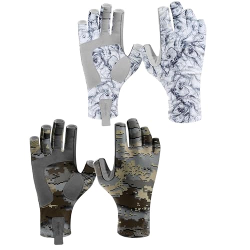 Riverruns 2pack Fishing Gloves (2, Fishwater+Hailstorm, Large) - image 1