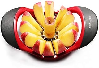 Beylos Easy Grip Apple Corer Slicer-Divider-Cutter-Wedger, Ergonomic Rubber Grip Handle, 12-Blades(Red Black)