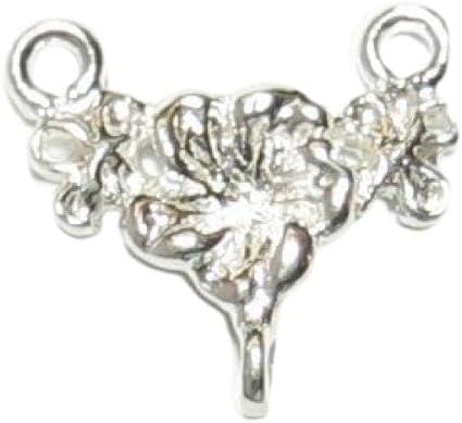 2 pcs .925 Sterling Silver Bright Flower Chandelier Necklace Pendant Link Connector Bead/Findings/Bright