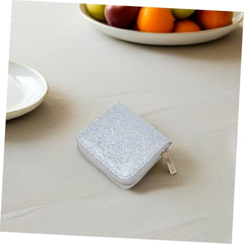 2Pcs Small Silver Wallet for Women Elegant Zipper Coin Purse with Vintage Charm Lightweight Change Purse for Travel and Shopping for Cards and Keys4