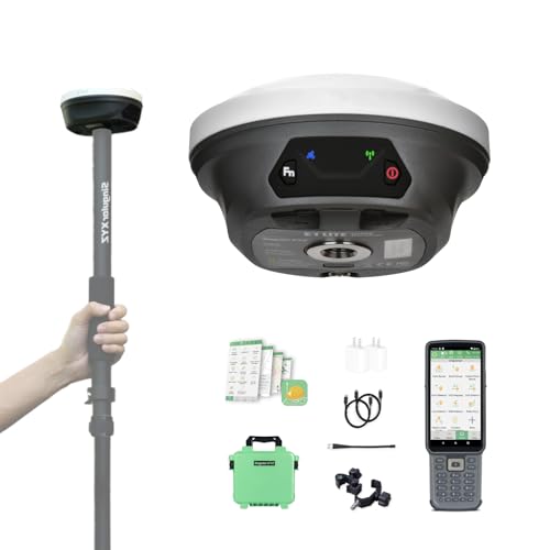 E1 Lite GNSS RTK GPS Surveying Equipment – 1408 Channels RTK Rover for High-Precision Measurement, Land Survey, Topographic Mapping, CORS Correction, with SC200 Collector & Software, FCC Certified