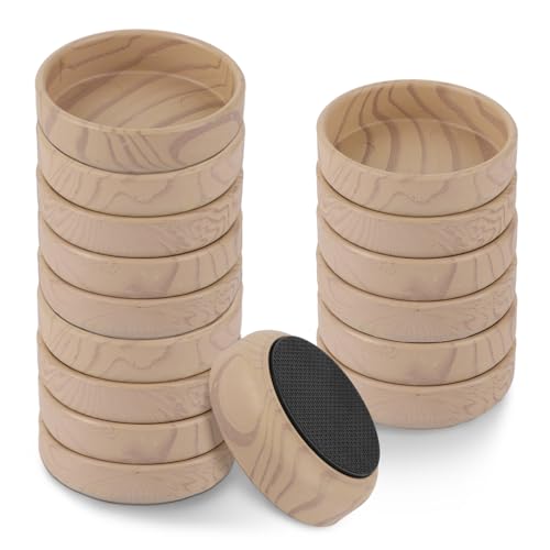 AHAQU 16PCS 60mm Rubber Base Castor Cups Sofa Feet Protectors for Wooden Floors and Carpets Non-Slip Furniture Castor Cups Floor Protectors for Furniture Legs Chair Table Feet Bed