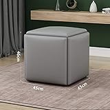 puff con 5 asientos en 1 Cojín de tela suave: el cómodo cojín del asiento está hecho de cuero de alta calidad. Es una comodidad muy suave, manos meticulosas, tacto sedoso y conveniente para la limpieza. La esponja de alto rebote le brinda una experiencia de asiento cómoda de lujo