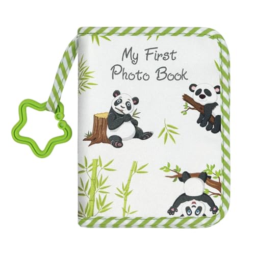 ZUYYON Baby Photo Album Baby Memory Book, Soft Cloth Photo Book First Year Memory Album Shower Gift for Newborn Toddler & Kids, Holds 4x6 Inch Photos (Panda)