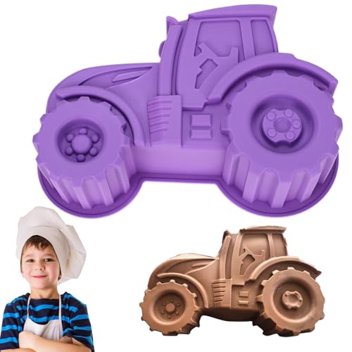 Moule à gâteau en silicone, moule à gâteau en forme de tracteur, moules à gâteau en silicone, moules à gâteau réutilisables, moules à bonbons au...