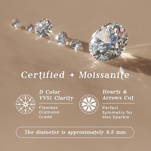 ARINZA Moissanite Necklace for Women, 1 Ct 925 Sterling Silver Dancing Diamond Pendant, 18+2 Inch Chain, Valentine’s Day Christmas Gift for Her, Wife, Mom, Anniversary, Birthday4