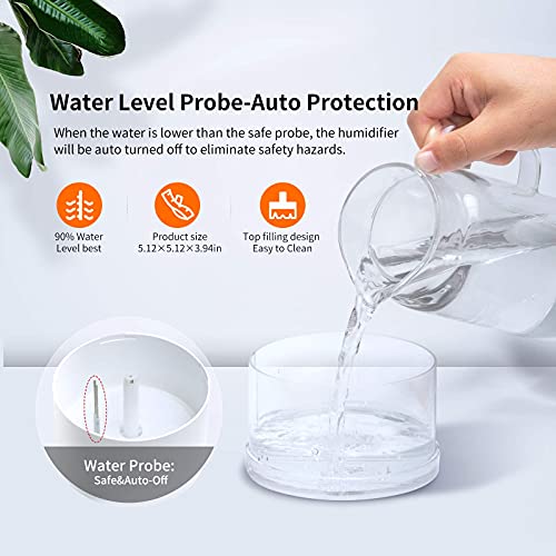 Maypal Humidifiers For Bedroom,Cool Mist Humidifier,780Ml Wireless Quiet Mini Humidifiers With Night Light For Baby Office,Easy To Clean,2 Spray Modes,Waterless Auto Shut-Off #TOP2