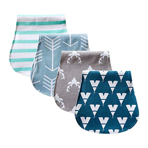 Baby Burp Cloths 4 Pack, 100% Organic Cotton | Large, Triple Layer, Ultra Absorbent & Soft |Burping Rag for Newborn, Ranger Set, Gender Neutral |Baby Shower Gift for Boys & Girls by Chunky Chops